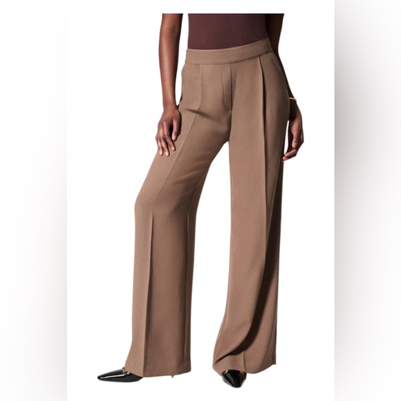 Spanx Crepe Pleated Wide Leg Flowing Trouser - Picture 1 of 6